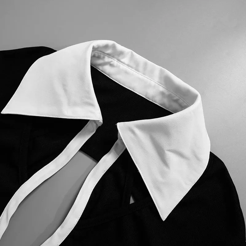 Cut The Check Collar Jumpsuit
