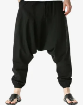 Cyber Nomad Harem Trousers - Hiphop Harem Pants Baggy Casual Yoga Loose Drop Crotch Trouser cyberpunk avant garde