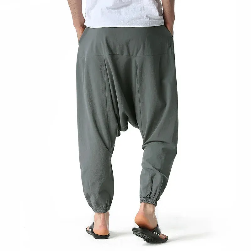 Cyber Nomad Harem Trousers - Hiphop Harem Pants Baggy Casual Yoga Loose Drop Crotch Trouser cyberpunk avant garde