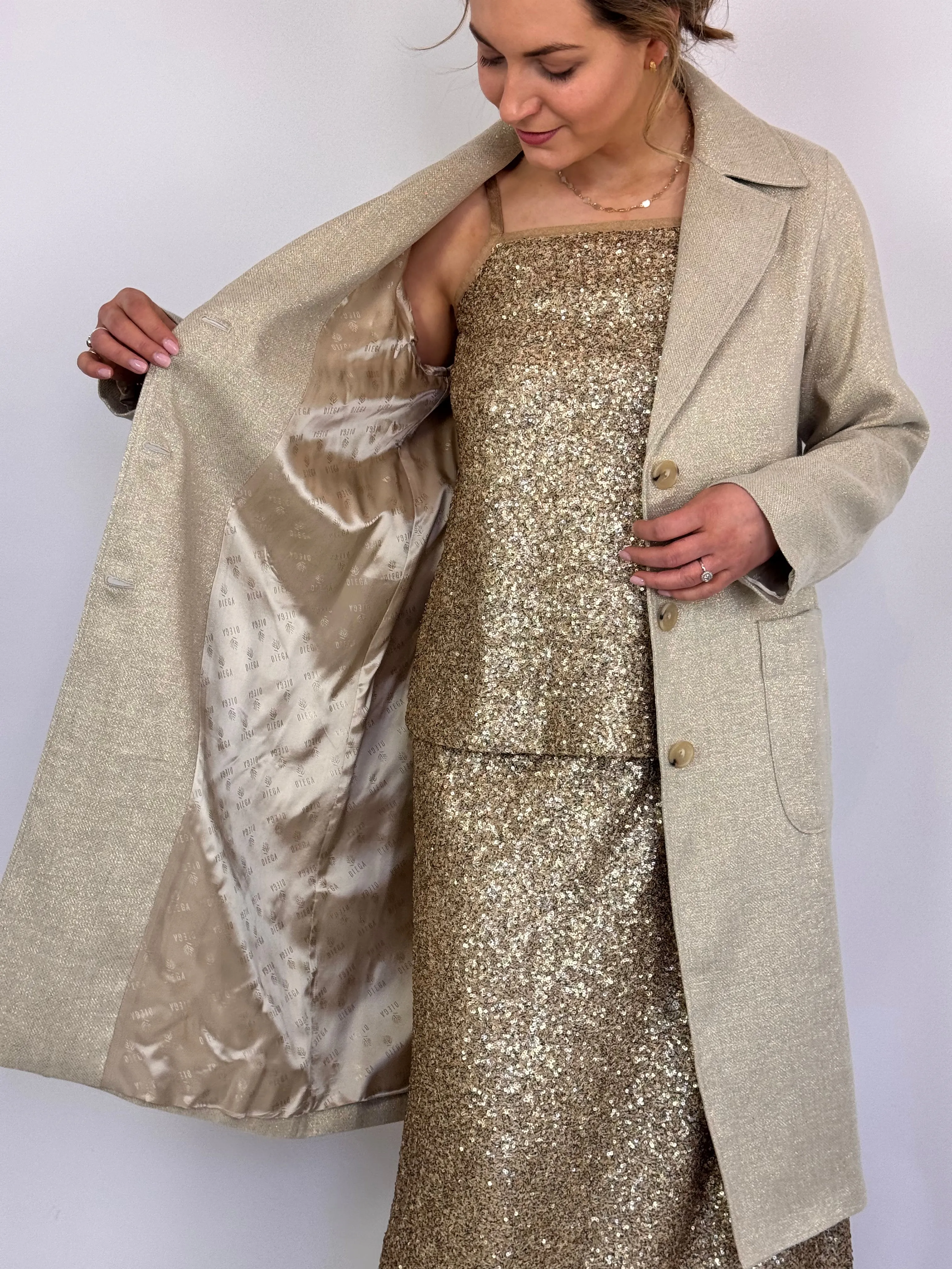 Diega Mileno Coat Silver/Gold
