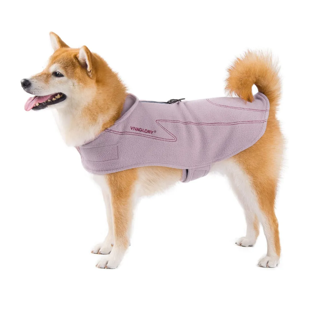 Dog Fleece Coat Warm Jacket with Hook and Loop Fastener