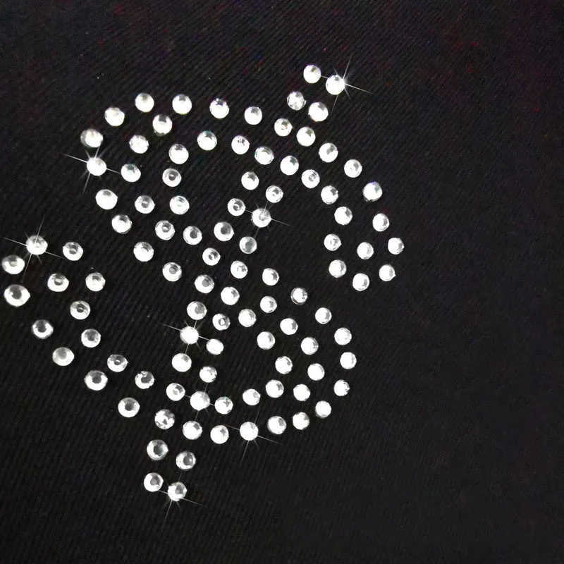 DOLLAR Money Sign Rhinestone Tights- Black