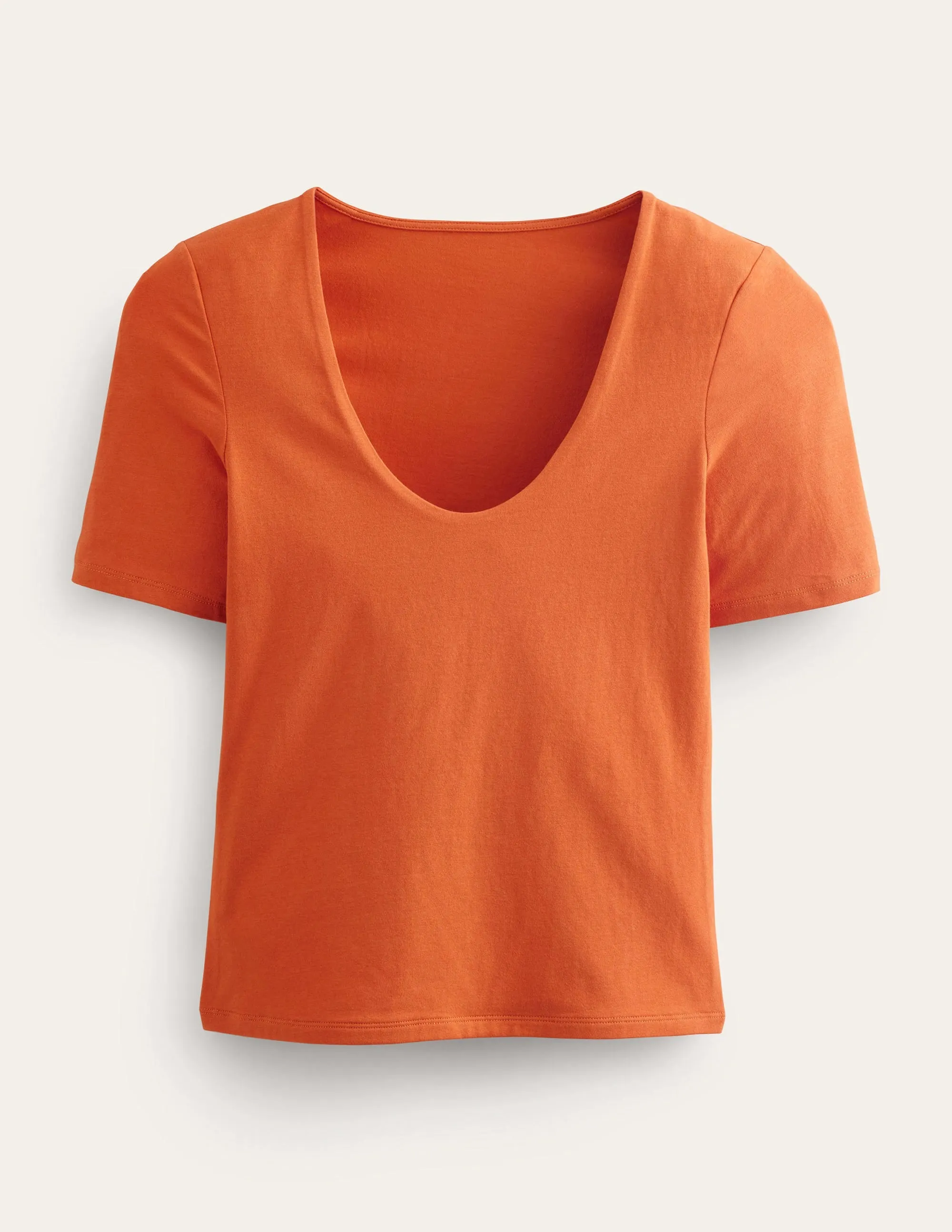 Double Layer Short Sleeve Top-Rust
