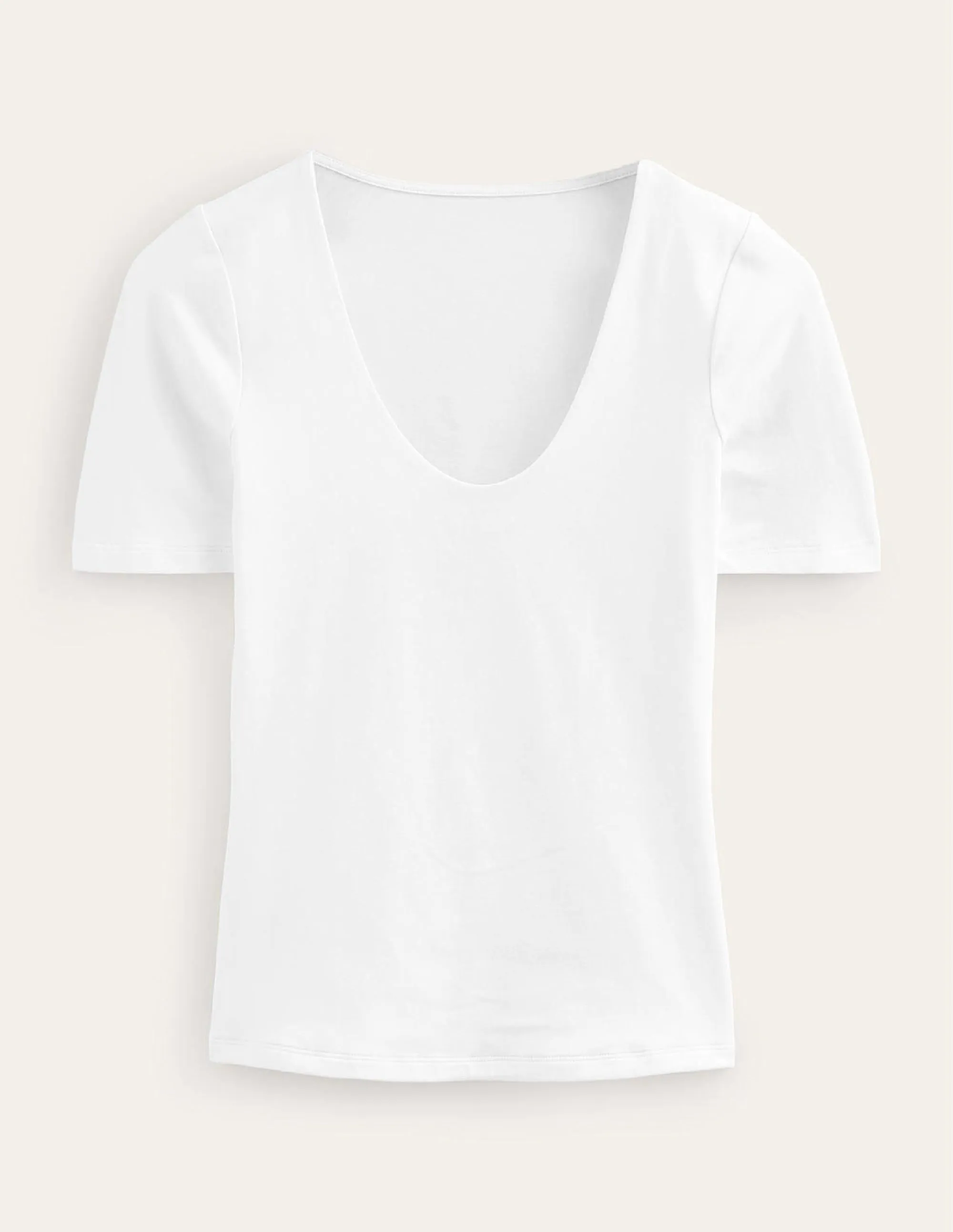 Double Layer Short Sleeve Top-White
