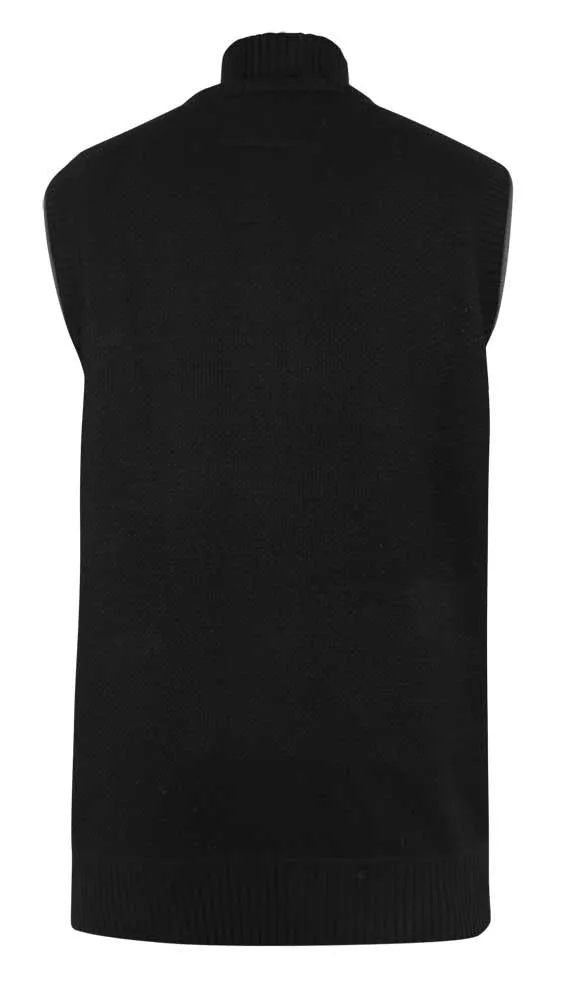 Duke - D555 Quilted Gilet Jacket With Knitted Back and Camo Lining in Black 2Xl-6Xl