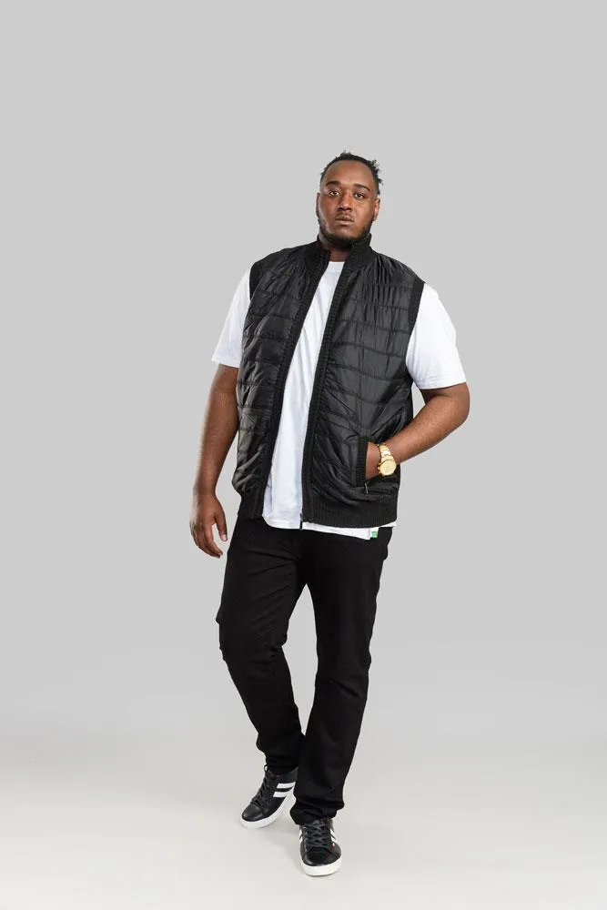 Duke - D555 Quilted Gilet Jacket With Knitted Back and Camo Lining in Black 2Xl-6Xl
