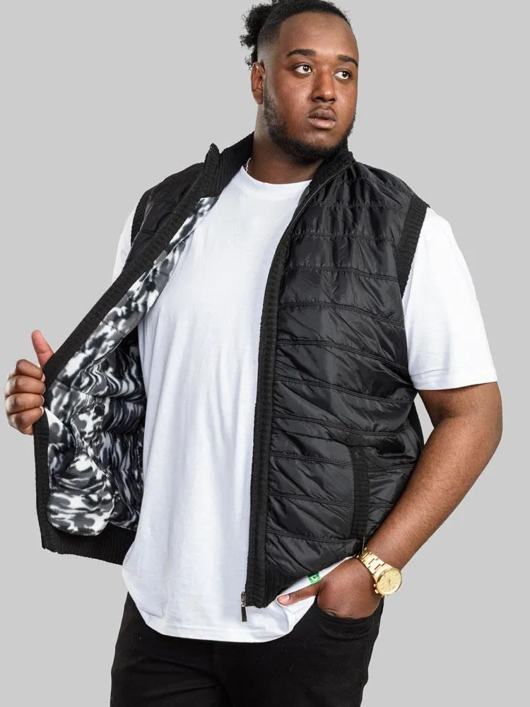 Duke - D555 Quilted Gilet Jacket With Knitted Back and Camo Lining in Black 2Xl-6Xl