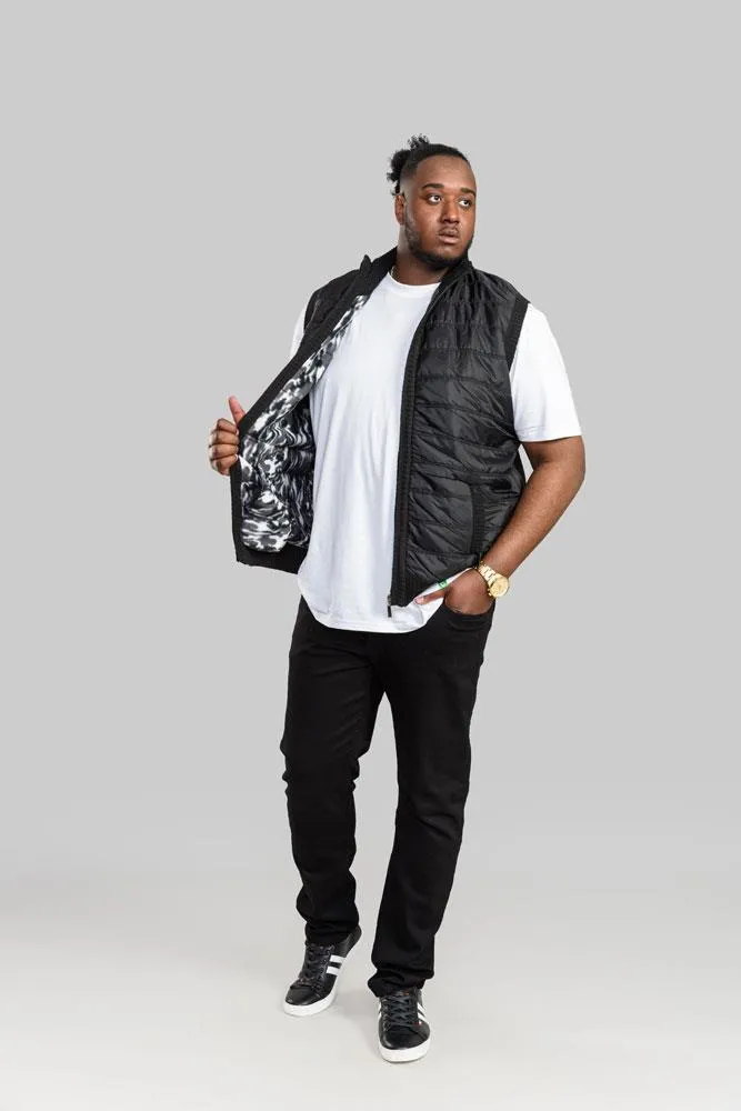 Duke - D555 Quilted Gilet Jacket With Knitted Back and Camo Lining in Black 2Xl-6Xl