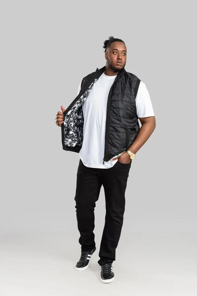 Duke - D555 Quilted Gilet Jacket With Knitted Back and Camo Lining in Black 2Xl-6Xl