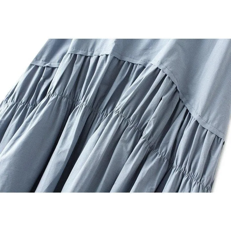 ELASTIC PLEATED MIDI SKIRT