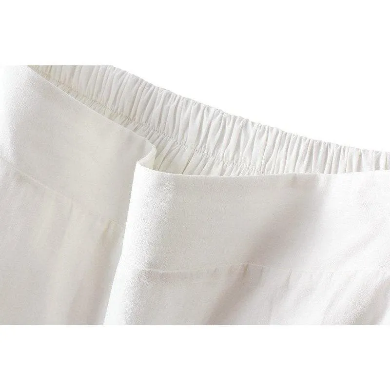 ELASTIC PLEATED MIDI SKIRT