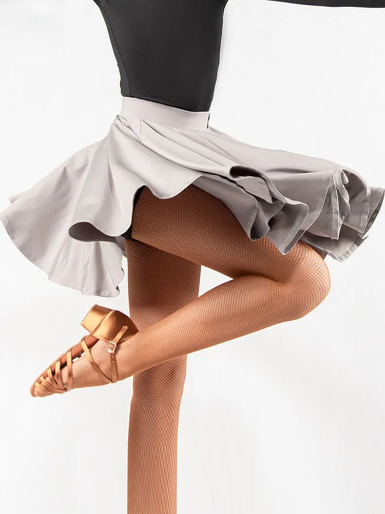 Elastic Wide Waist Head Latin Dance Pleated Large Swing Skirt