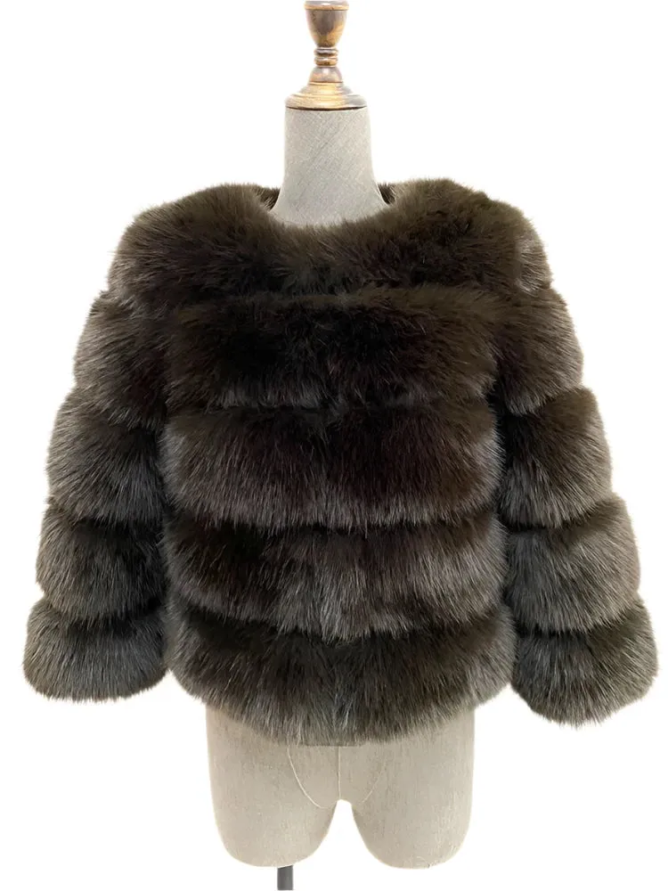 Elegant Fluffy Black Faux Fur Coat for Women S-5XL – Thick Warm Winter Jacket, Mink Look, Autumn Fashion