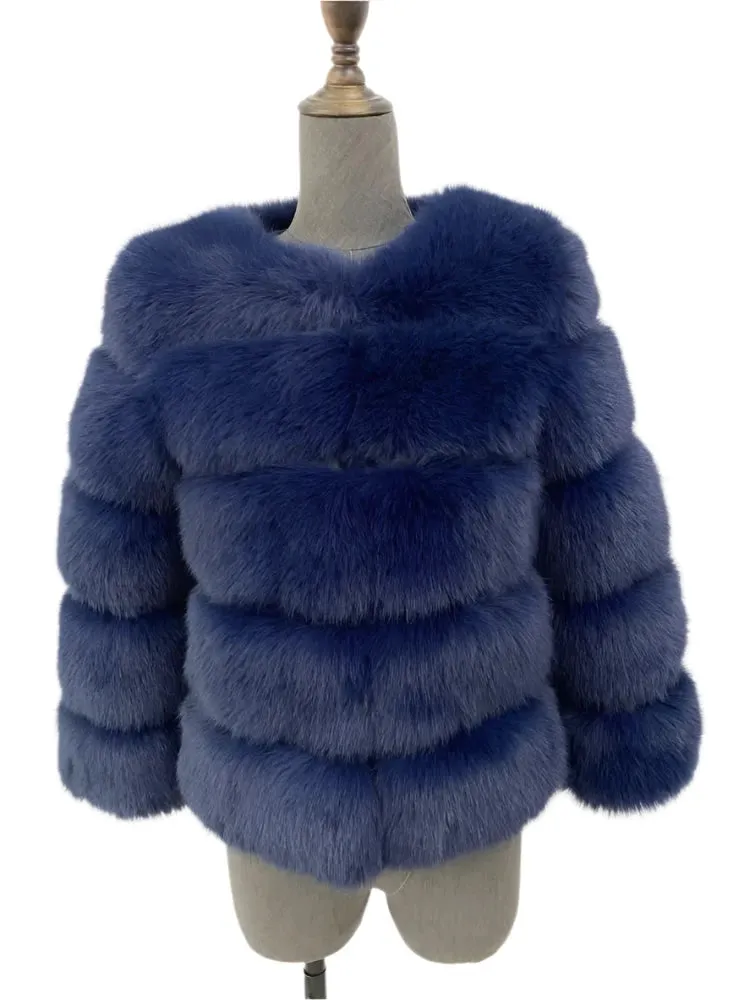 Elegant Fluffy Black Faux Fur Coat for Women S-5XL – Thick Warm Winter Jacket, Mink Look, Autumn Fashion
