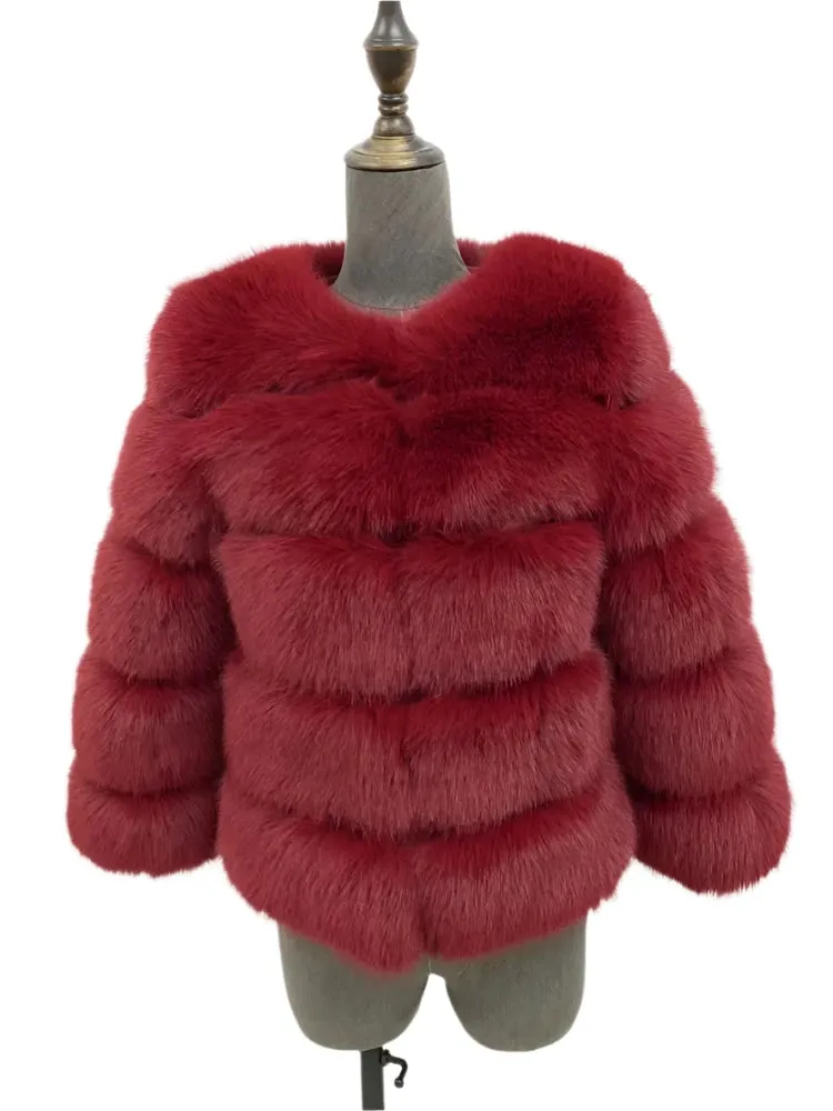 Elegant Fluffy Black Faux Fur Coat for Women S-5XL – Thick Warm Winter Jacket, Mink Look, Autumn Fashion