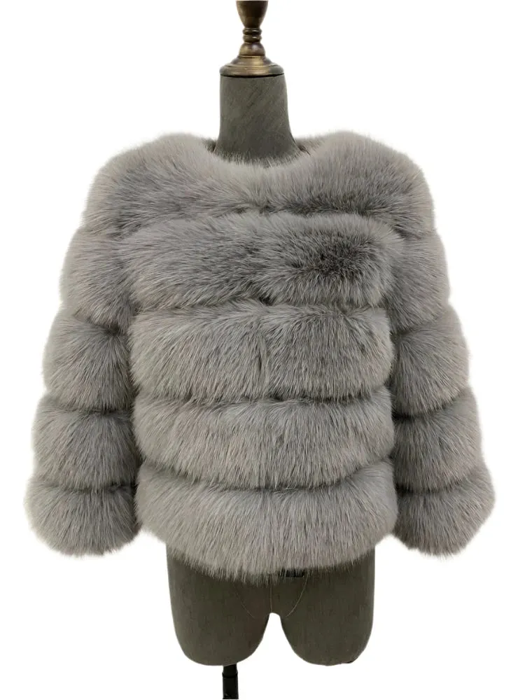 Elegant Fluffy Black Faux Fur Coat for Women S-5XL – Thick Warm Winter Jacket, Mink Look, Autumn Fashion