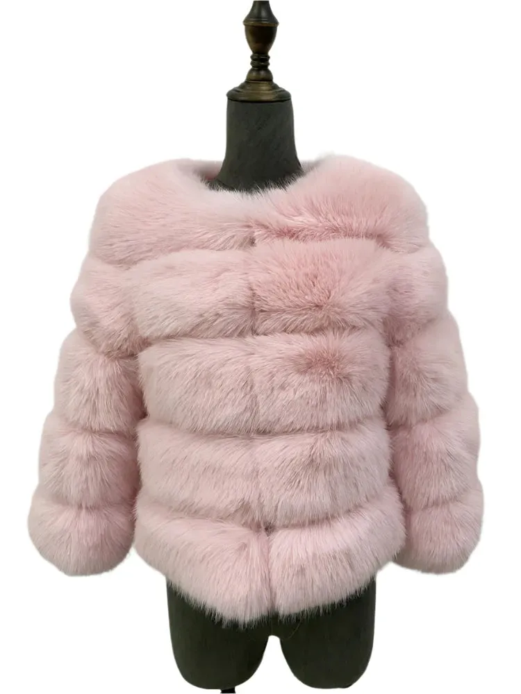 Elegant Fluffy Black Faux Fur Coat for Women S-5XL – Thick Warm Winter Jacket, Mink Look, Autumn Fashion