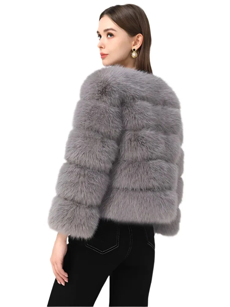 Elegant Fluffy Black Faux Fur Coat for Women S-5XL – Thick Warm Winter Jacket, Mink Look, Autumn Fashion