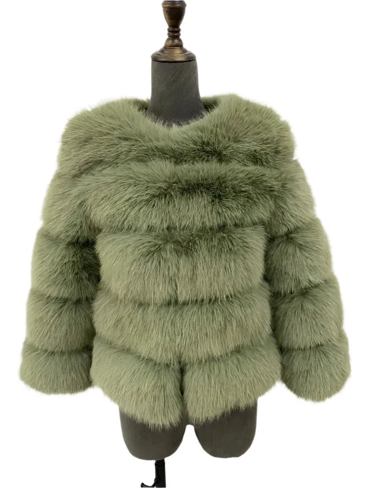 Elegant Fluffy Black Faux Fur Coat for Women S-5XL – Thick Warm Winter Jacket, Mink Look, Autumn Fashion