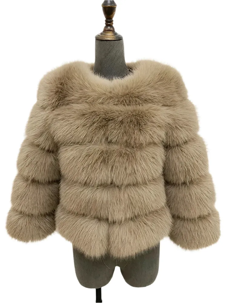 Elegant Fluffy Black Faux Fur Coat for Women S-5XL – Thick Warm Winter Jacket, Mink Look, Autumn Fashion
