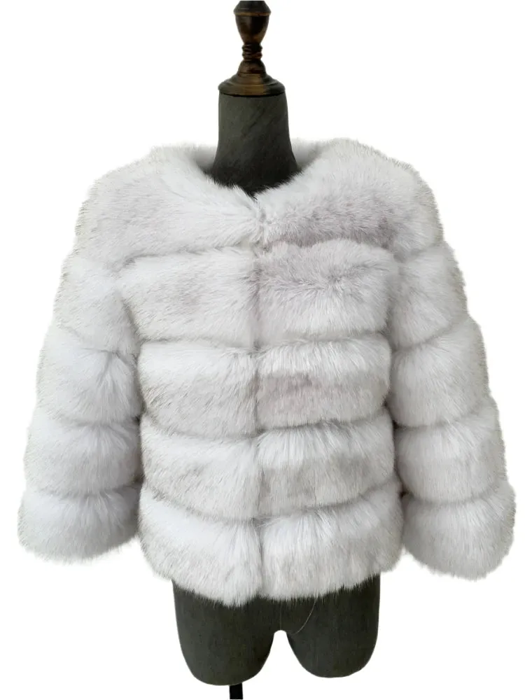 Elegant Fluffy Black Faux Fur Coat for Women S-5XL – Thick Warm Winter Jacket, Mink Look, Autumn Fashion