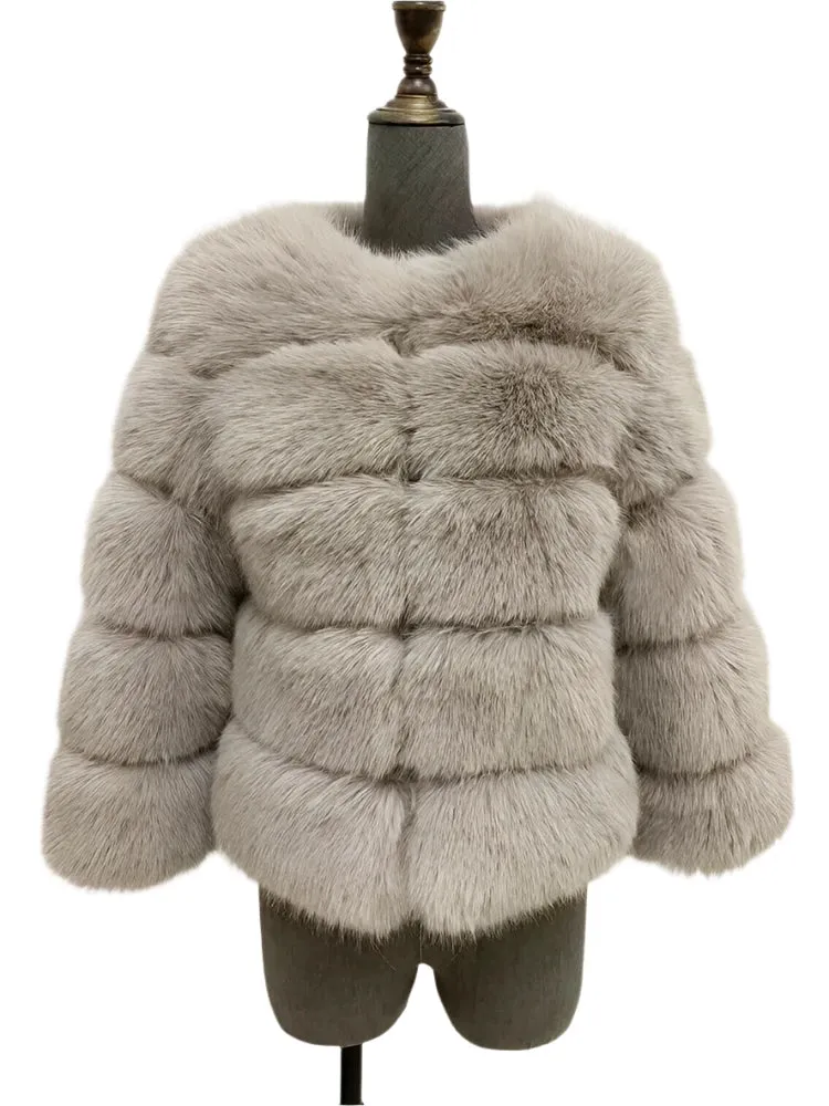 Elegant Fluffy Black Faux Fur Coat for Women S-5XL – Thick Warm Winter Jacket, Mink Look, Autumn Fashion