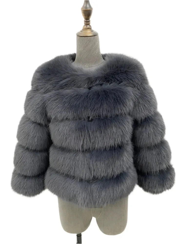 Elegant Fluffy Black Faux Fur Coat for Women S-5XL – Thick Warm Winter Jacket, Mink Look, Autumn Fashion