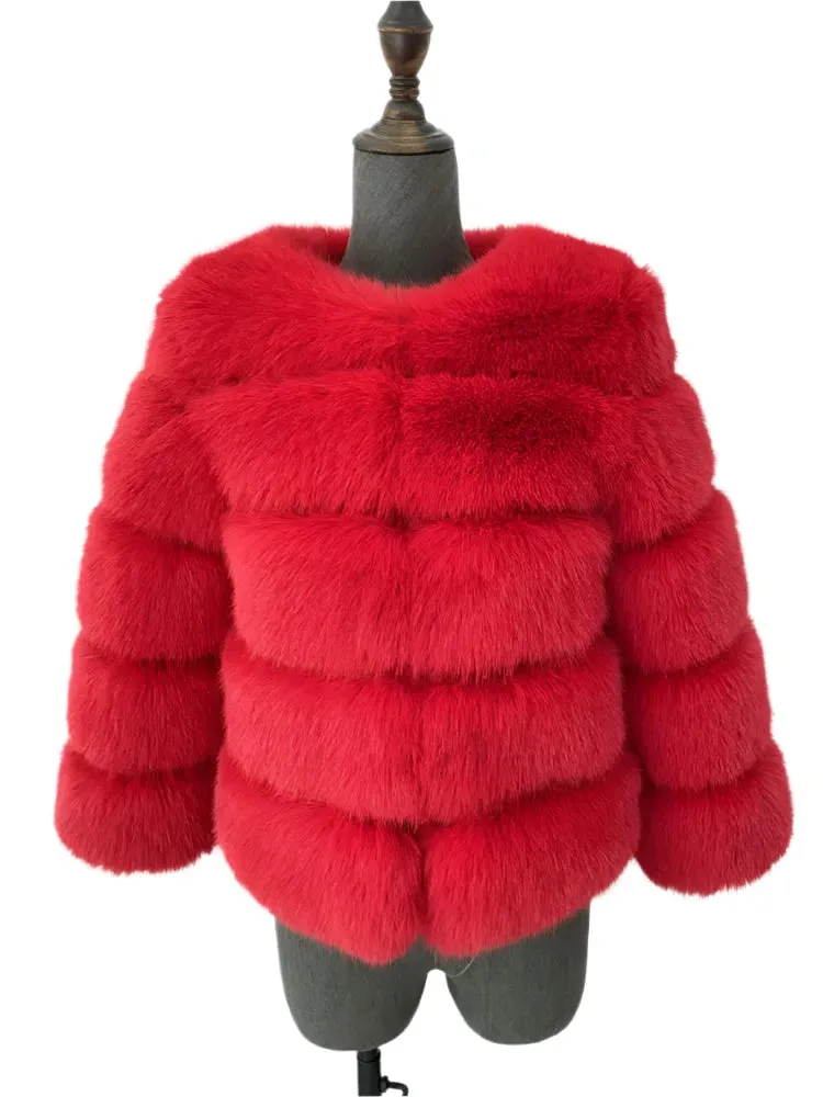 Elegant Fluffy Black Faux Fur Coat for Women S-5XL – Thick Warm Winter Jacket, Mink Look, Autumn Fashion