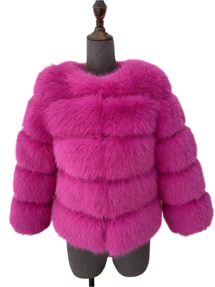 Elegant Fluffy Black Faux Fur Coat for Women S-5XL – Thick Warm Winter Jacket, Mink Look, Autumn Fashion