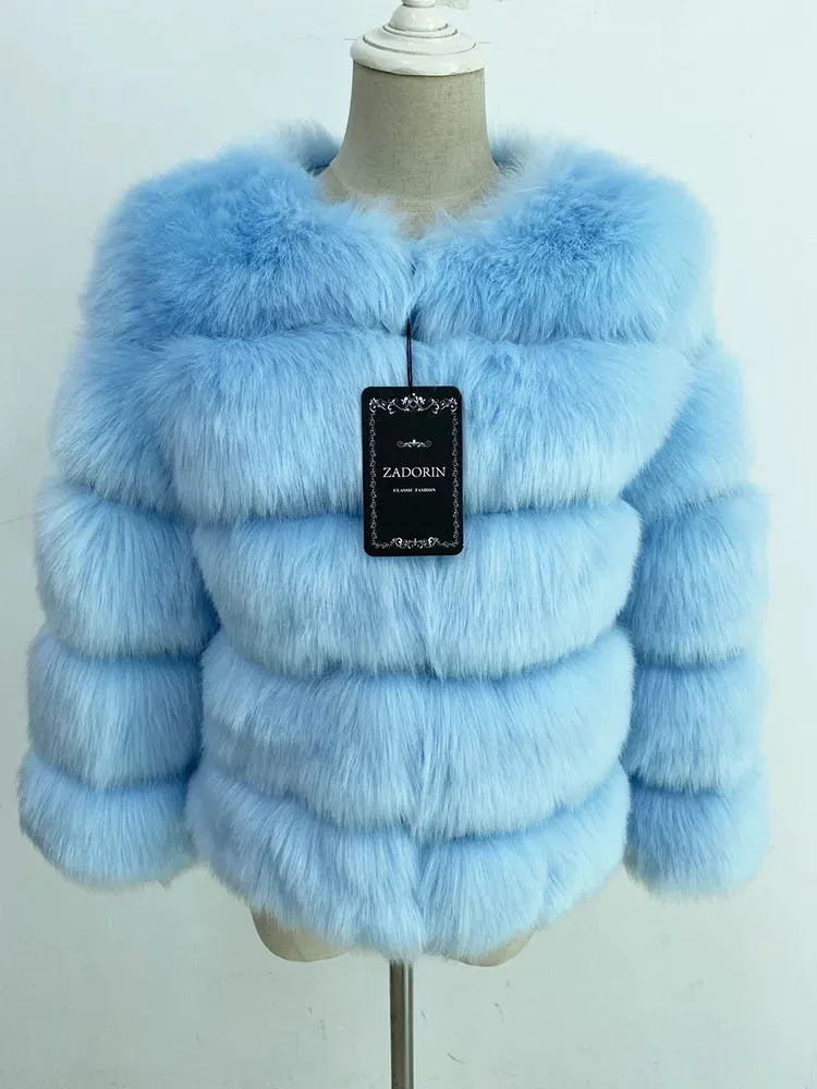 Elegant Fluffy Black Faux Fur Coat for Women S-5XL – Thick Warm Winter Jacket, Mink Look, Autumn Fashion