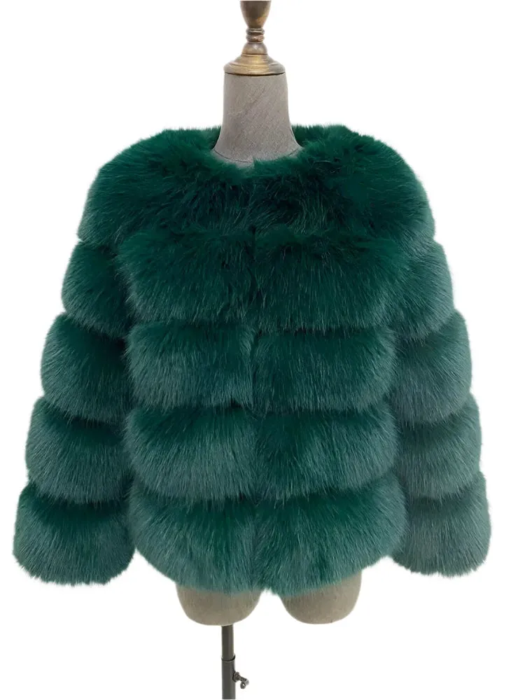 Elegant Fluffy Black Faux Fur Coat for Women S-5XL – Thick Warm Winter Jacket, Mink Look, Autumn Fashion