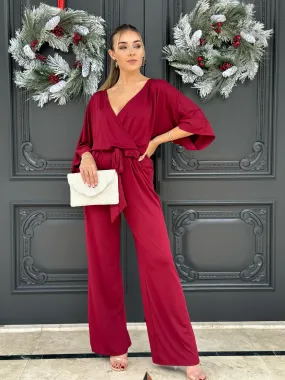 Emma V-Neck Belted Jumpsuit