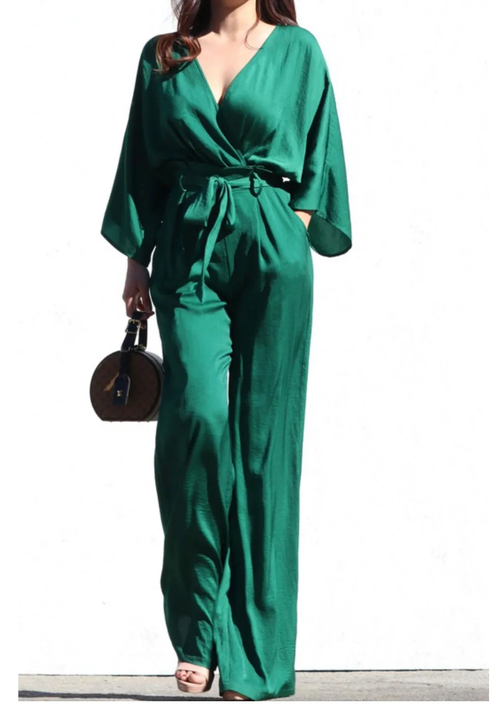 Emma V-Neck Belted Jumpsuit