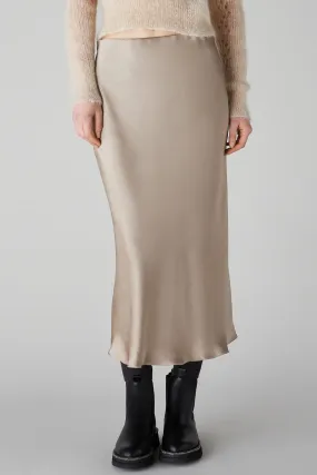 Emme Calco Skirt Midi Ecru Beige 2425106031200