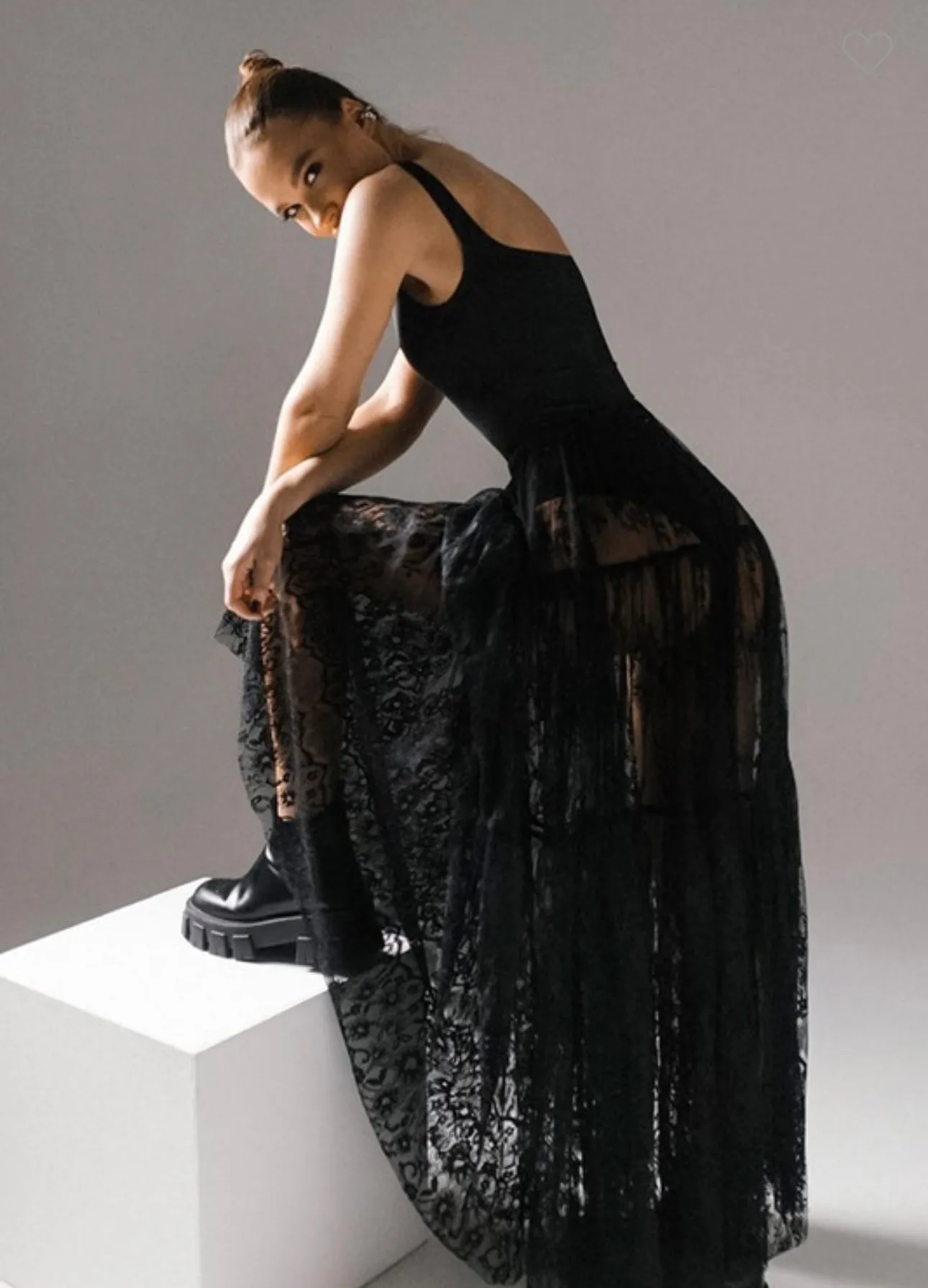Falda Maxi Encaje Chic