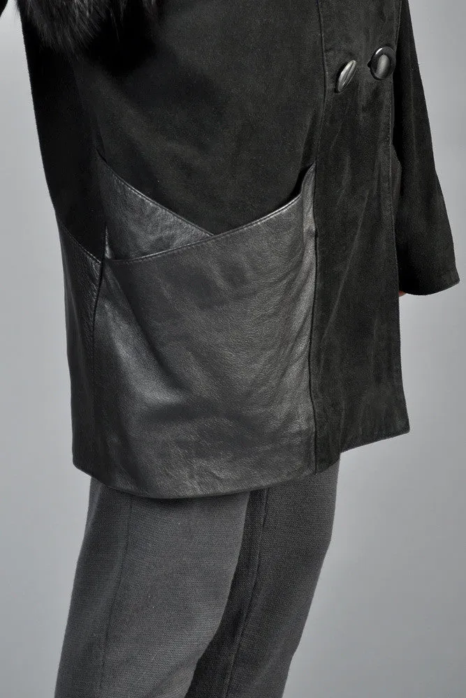Fox Fur   Suede Avant Garde Draped Jacket