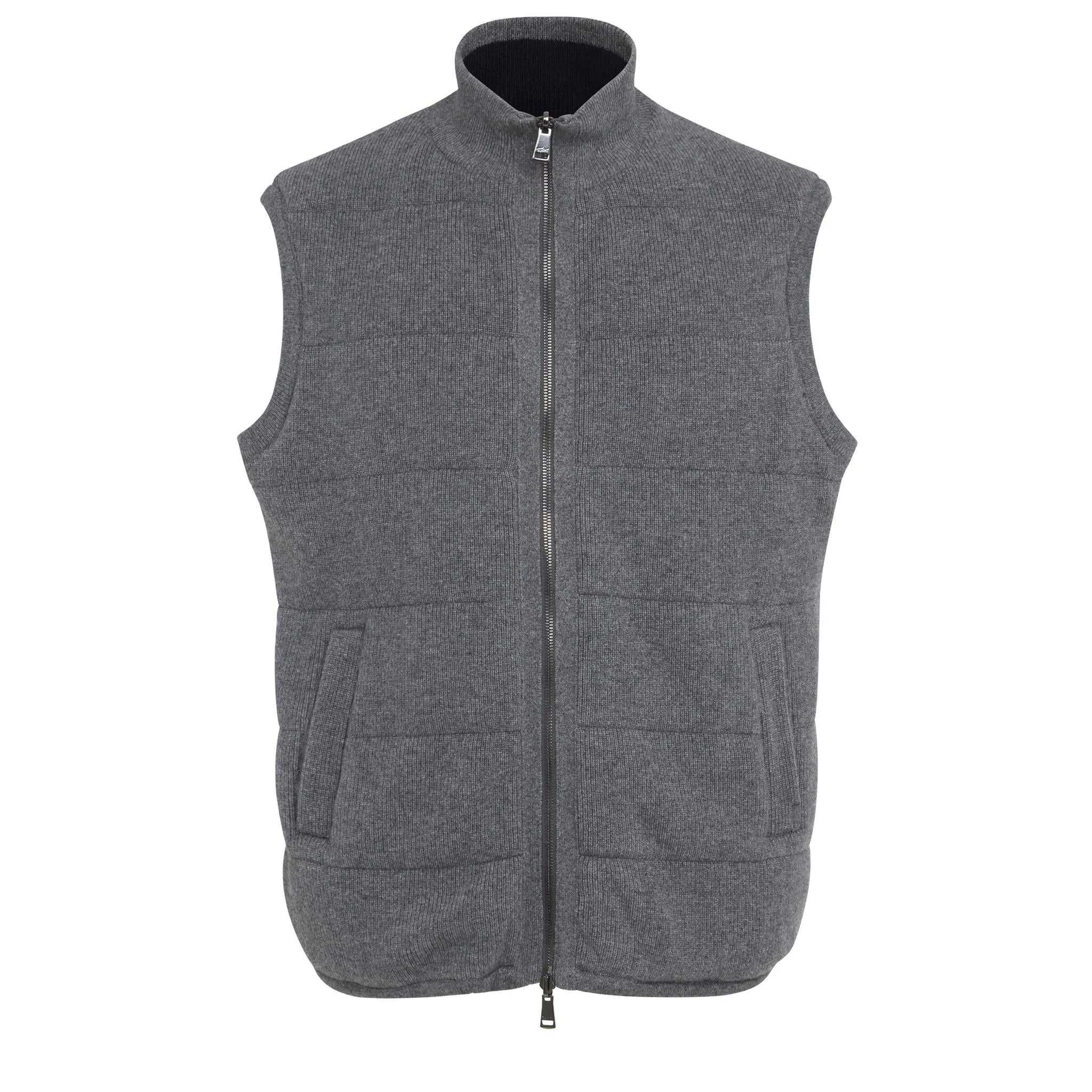 Gilet in lana e cashmere grigio