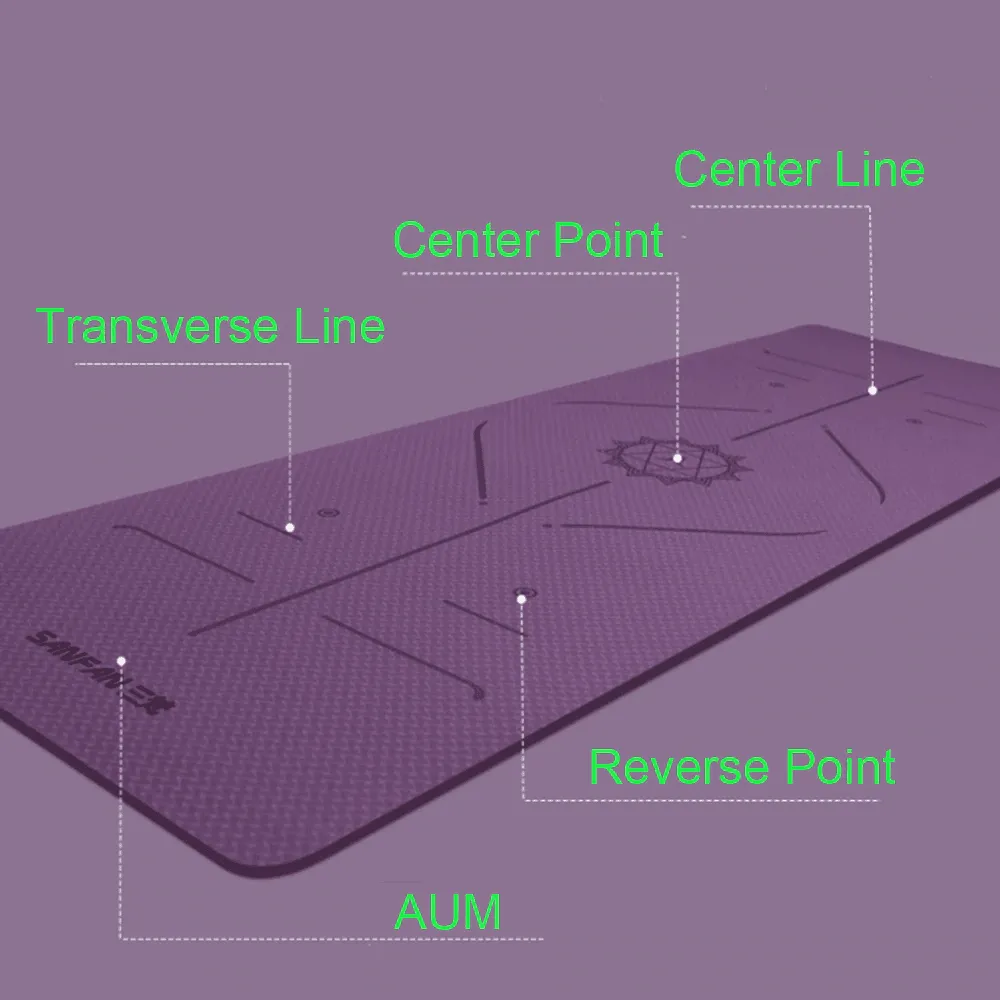 High Quality Aesthetic Yoga Mat with Position Line