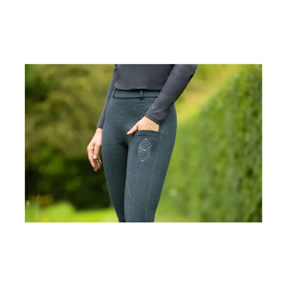Hy Equestrian Childrens Jesmond Jewel Denim Look Tights