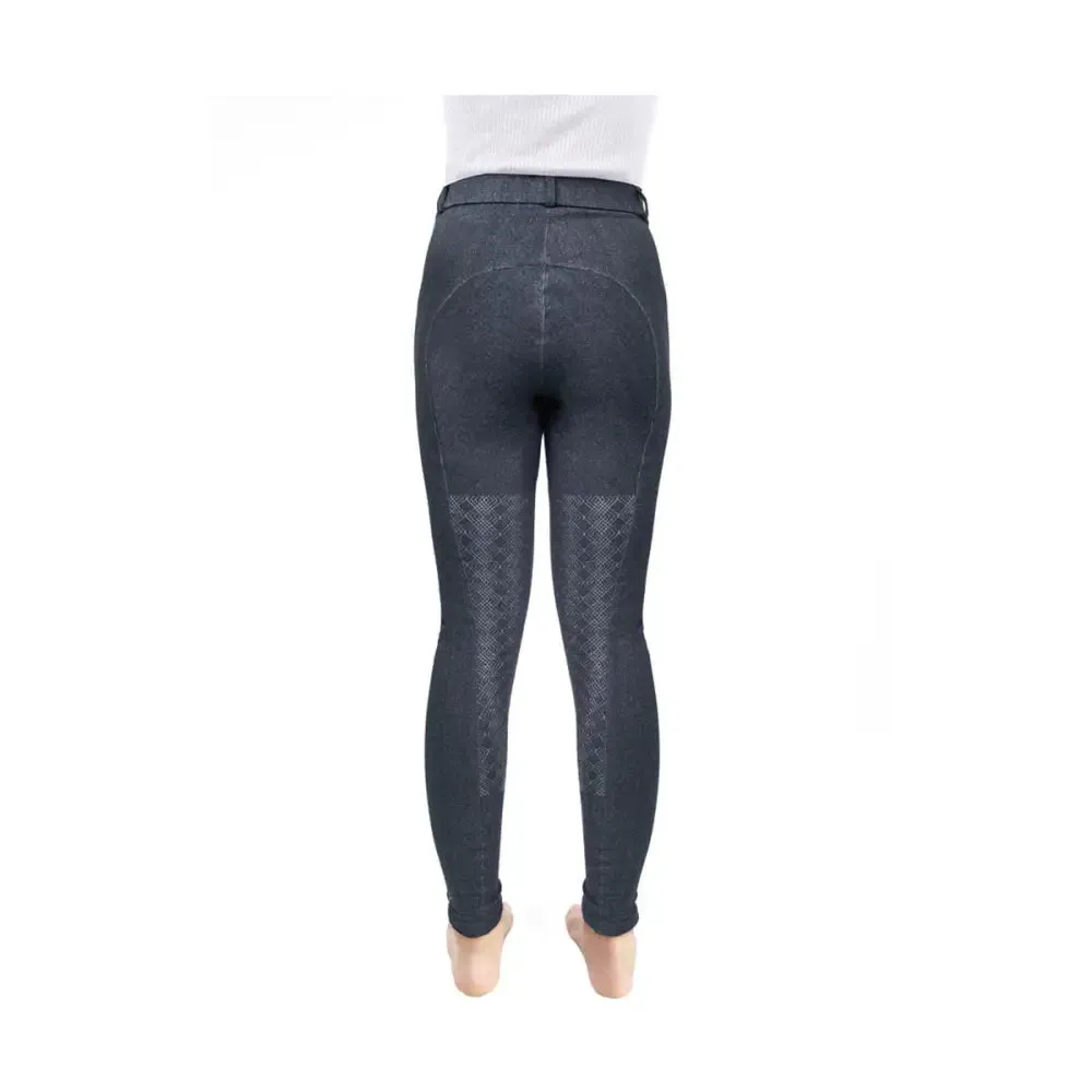 Hy Equestrian Childrens Jesmond Jewel Denim Look Tights