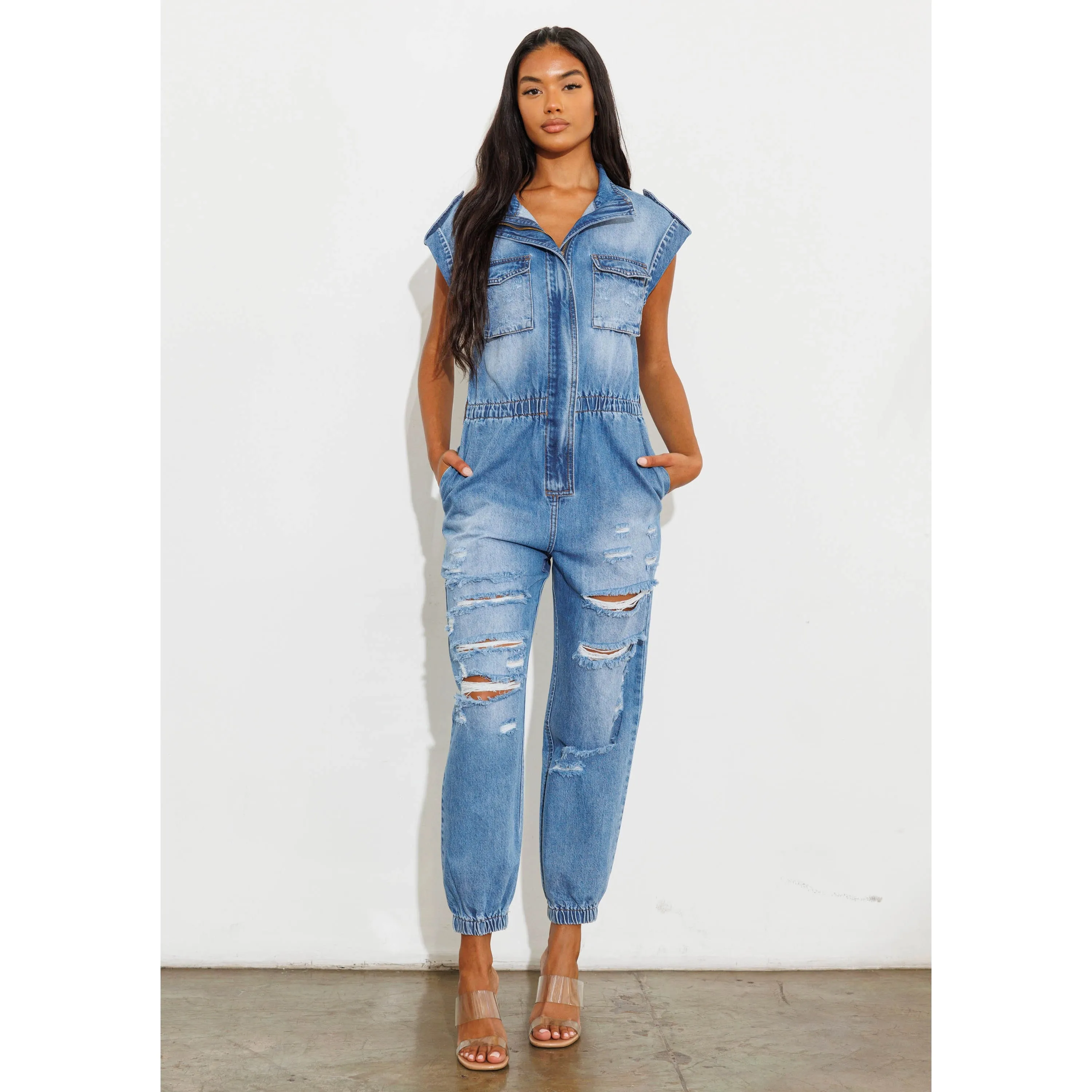 If I Had The Chance Denim Jumpsuit