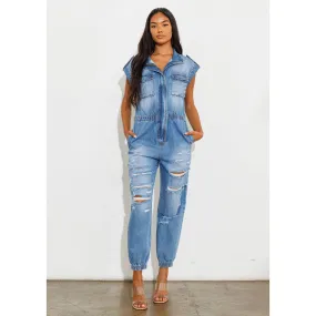 If I Had The Chance Denim Jumpsuit