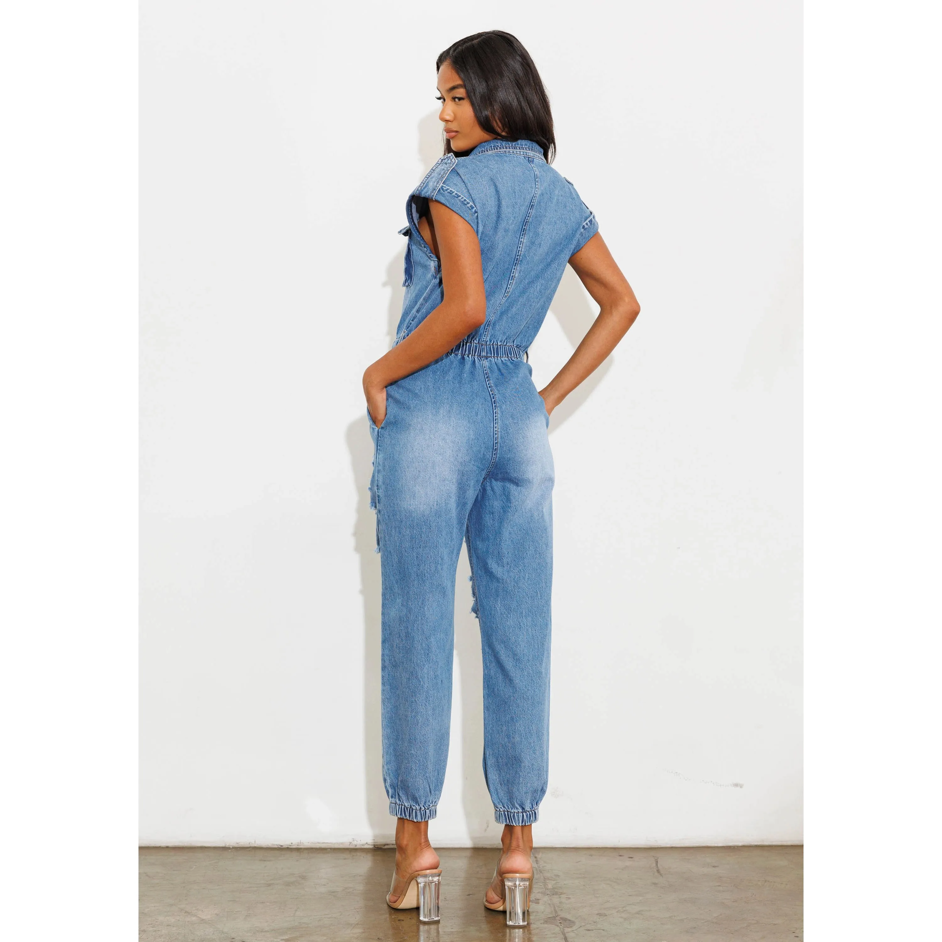 If I Had The Chance Denim Jumpsuit