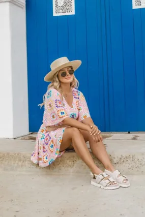 If She Loves Crochet Print Dress