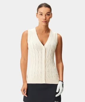 Ivory Club Cable-Knit Vest