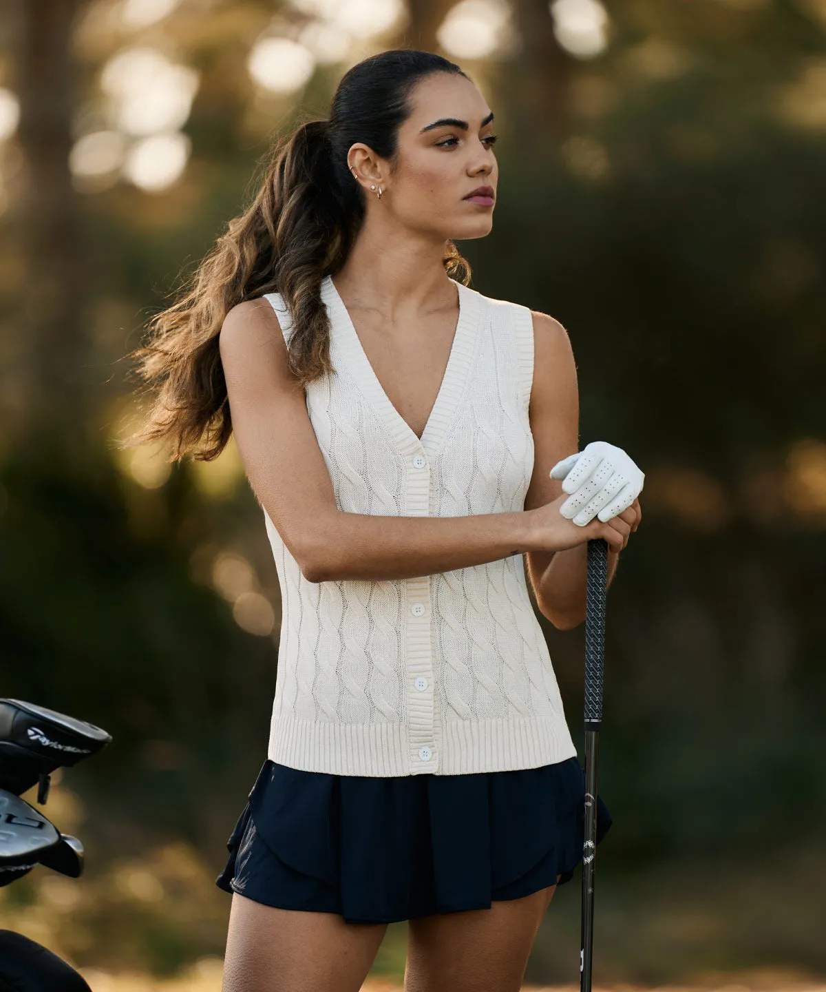 Ivory Club Cable-Knit Vest
