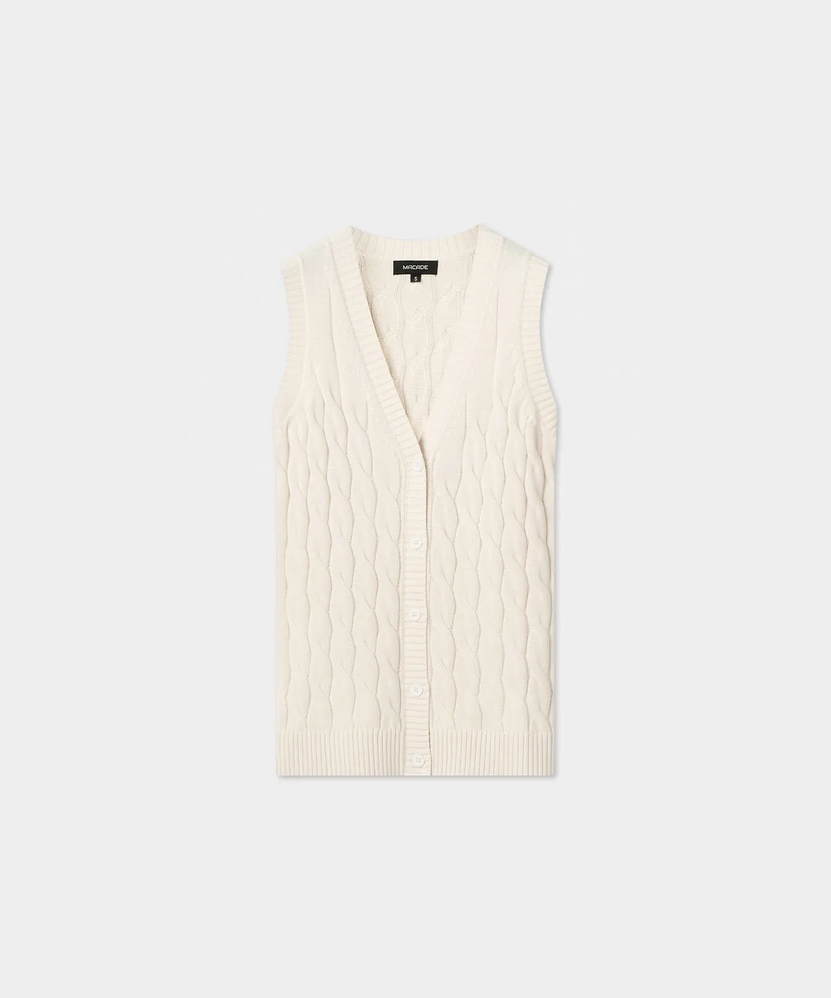 Ivory Club Cable-Knit Vest