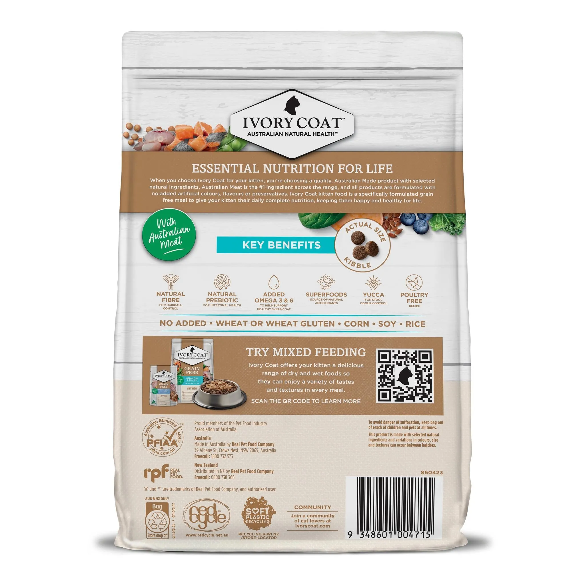 Ivory Coat Kitten Grain Free Ocean Fish & Salmon Cat Dry Food 2kg