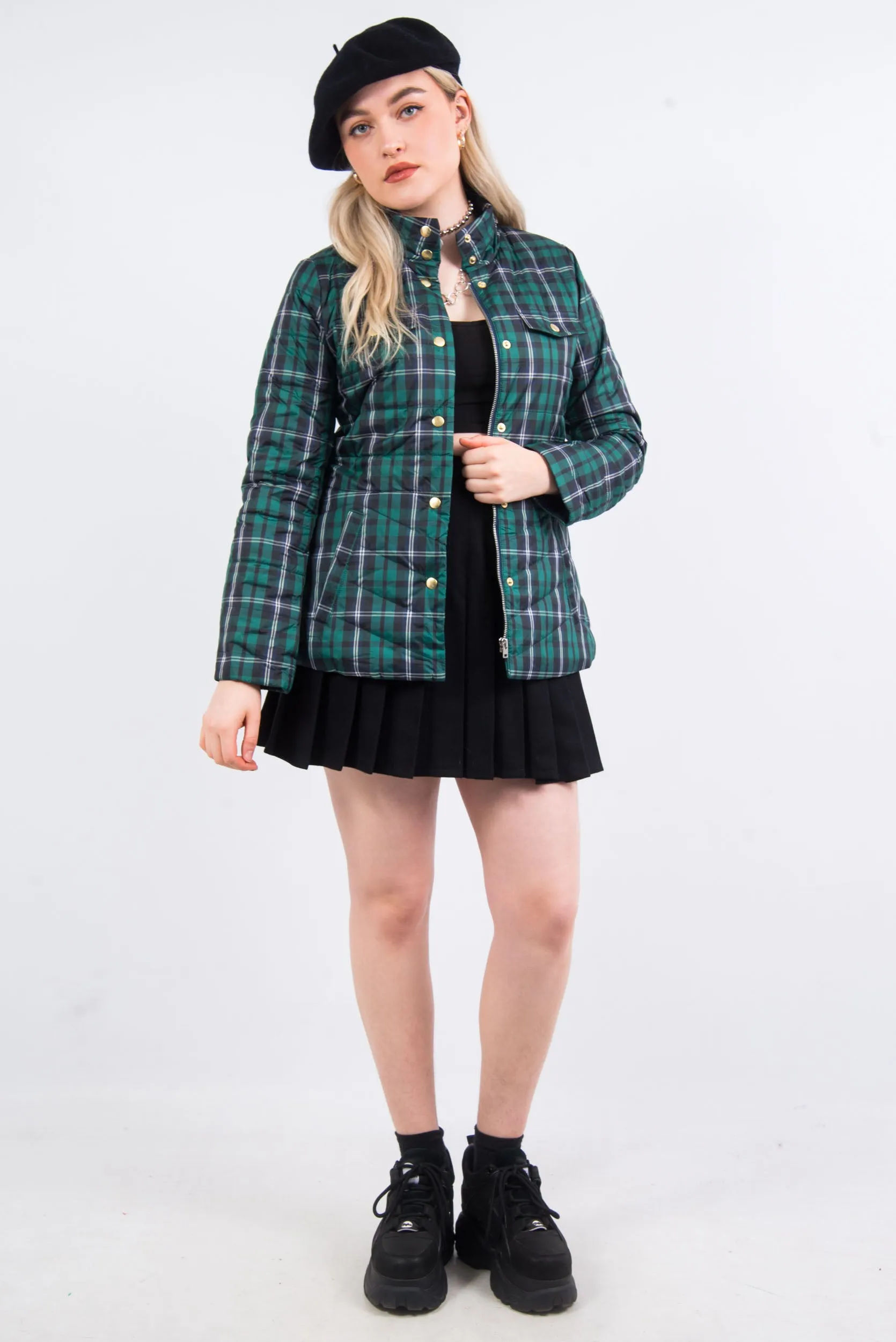 J. Crew Tartan Padded Coat