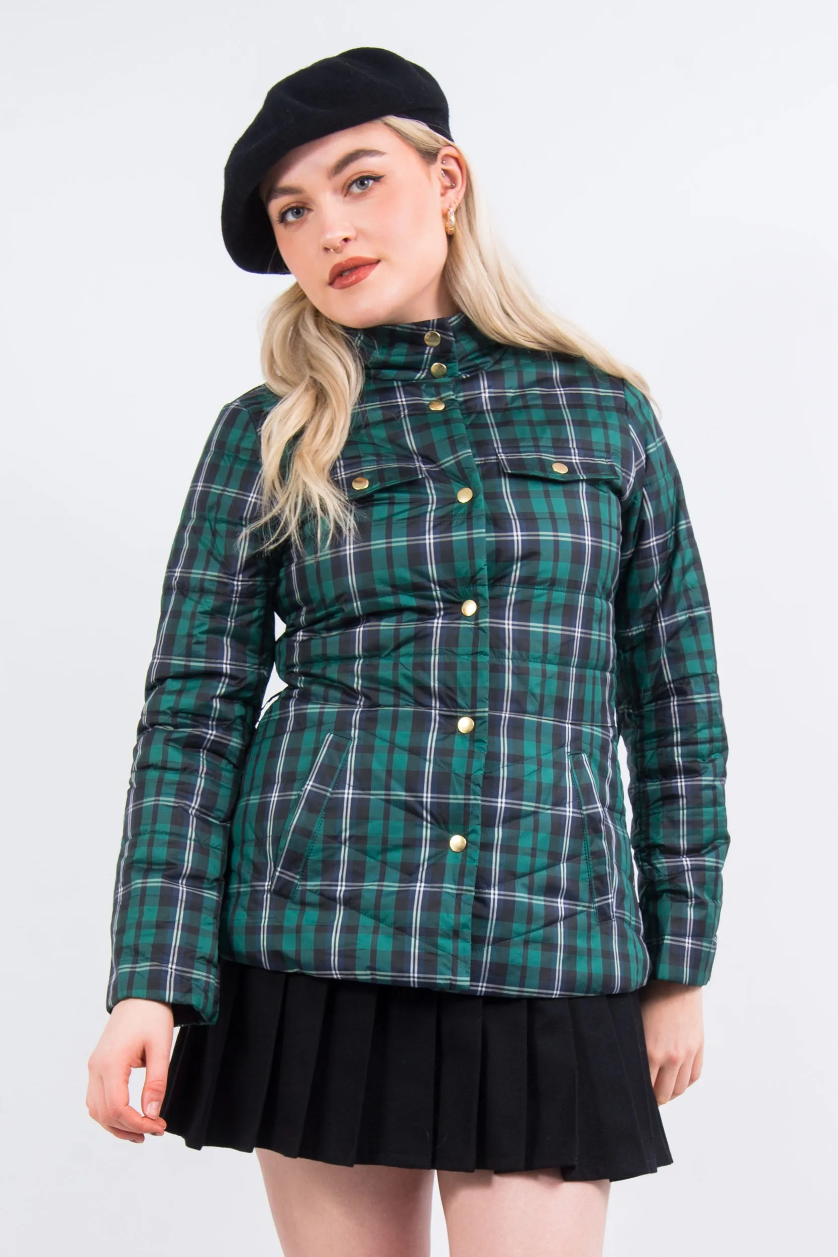J. Crew Tartan Padded Coat